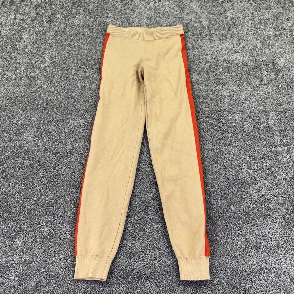 Fashion Nova Jogger Pants Womens Large Beige Knit Cuffed Elastic Waist Stripe